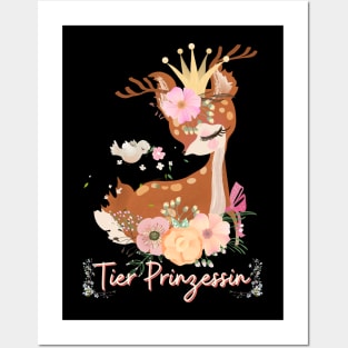 Reh Tier Prinzessin Blumen Süß Posters and Art